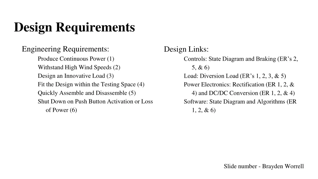 design requirements