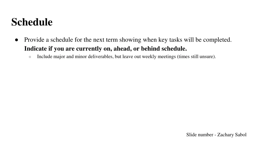 schedule
