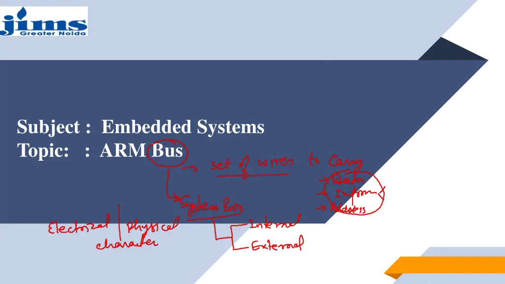 subject embedded systems topic arm bus