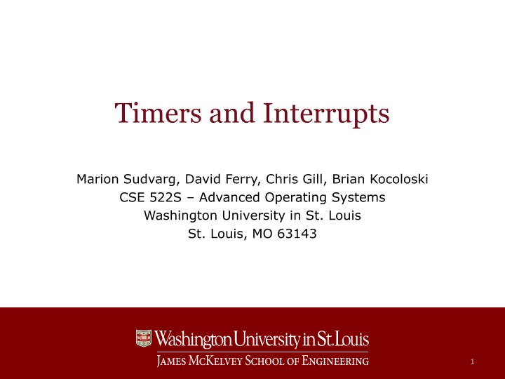 timers and interrupts