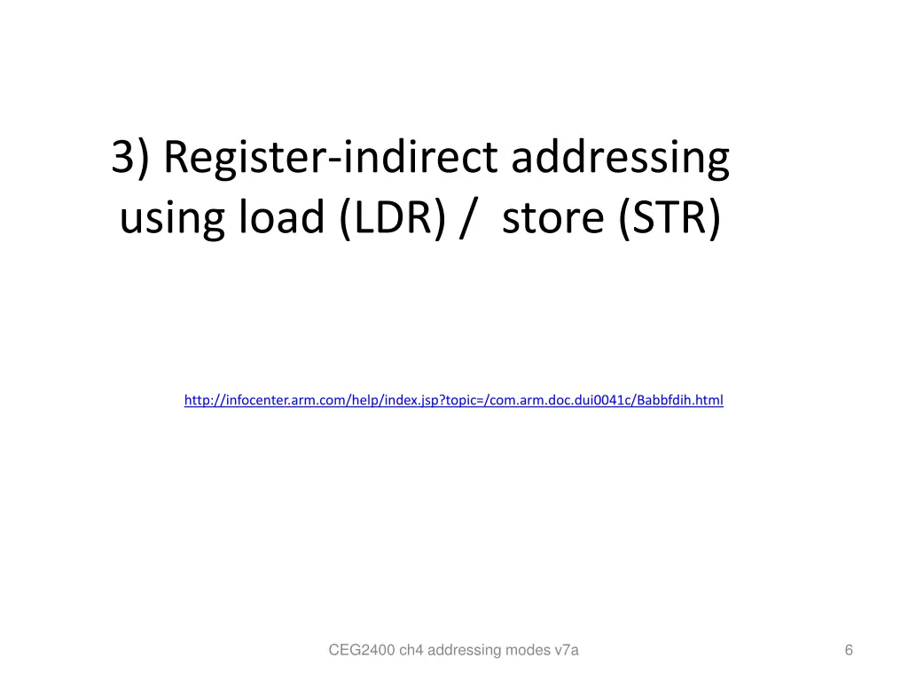 3 register indirect addressing using load