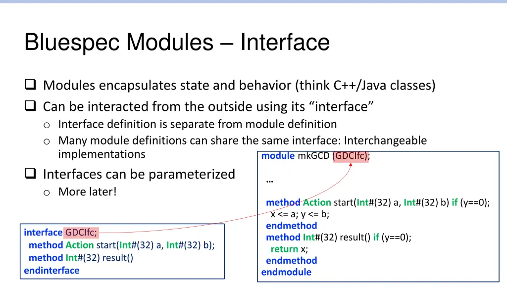 bluespec modules interface