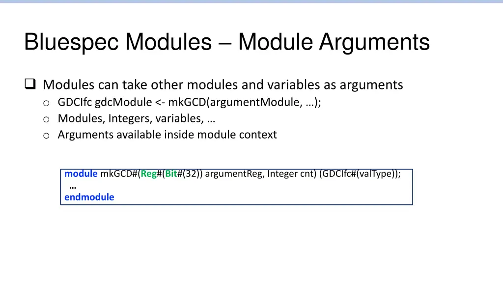 bluespec modules module arguments