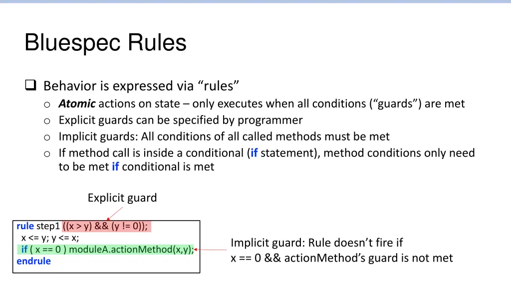 bluespec rules