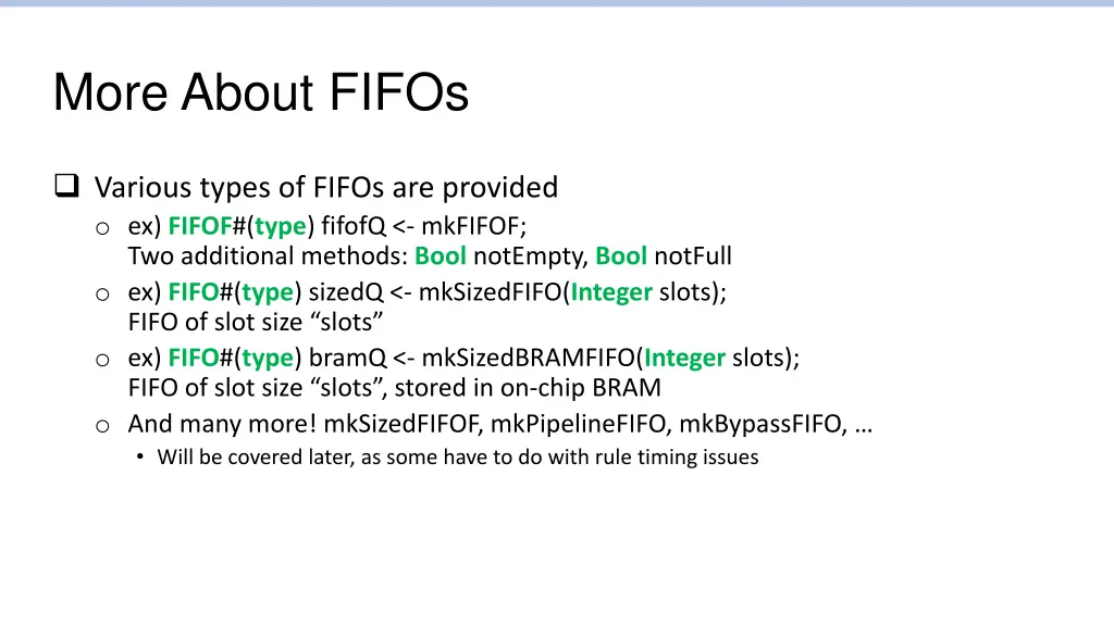 more about fifos
