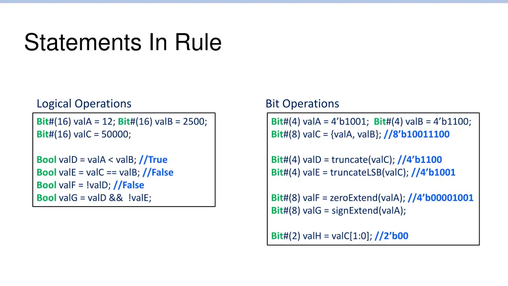 statements in rule 1