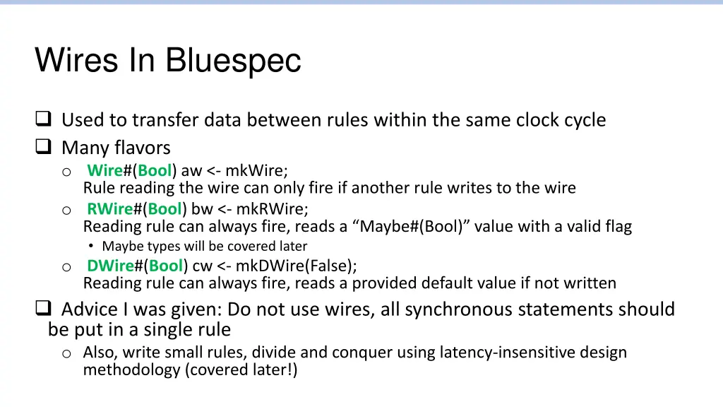 wires in bluespec