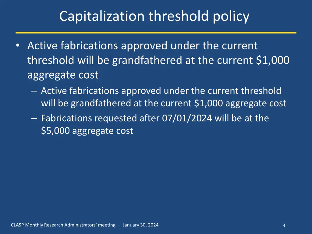 capitalization threshold policy 1