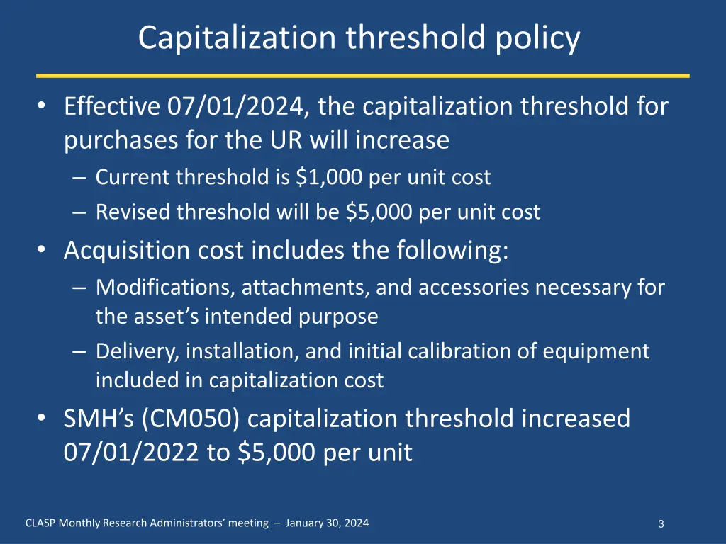 capitalization threshold policy