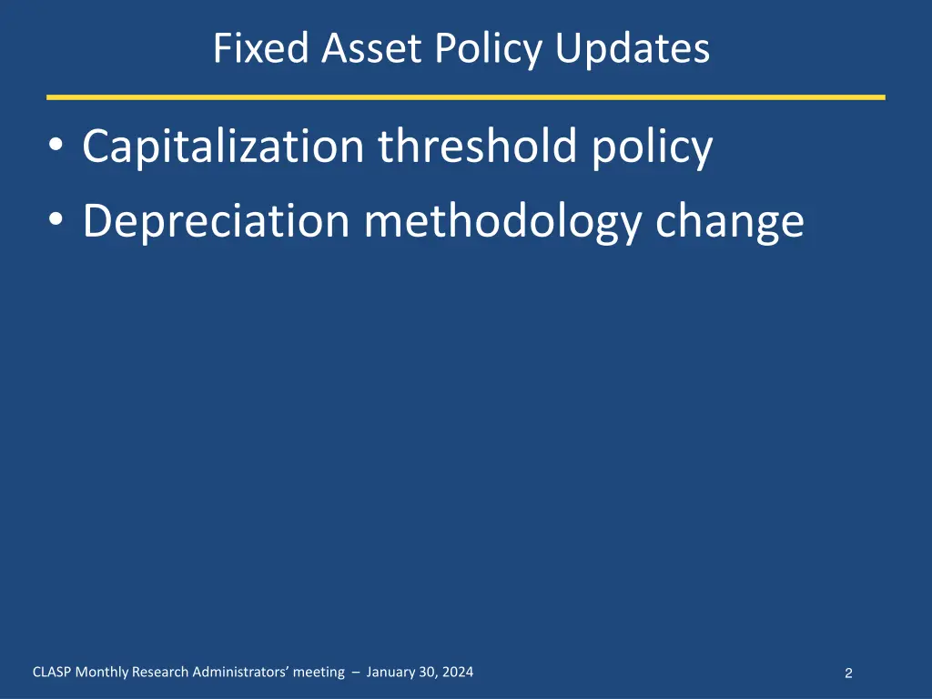 fixed asset policy updates 1