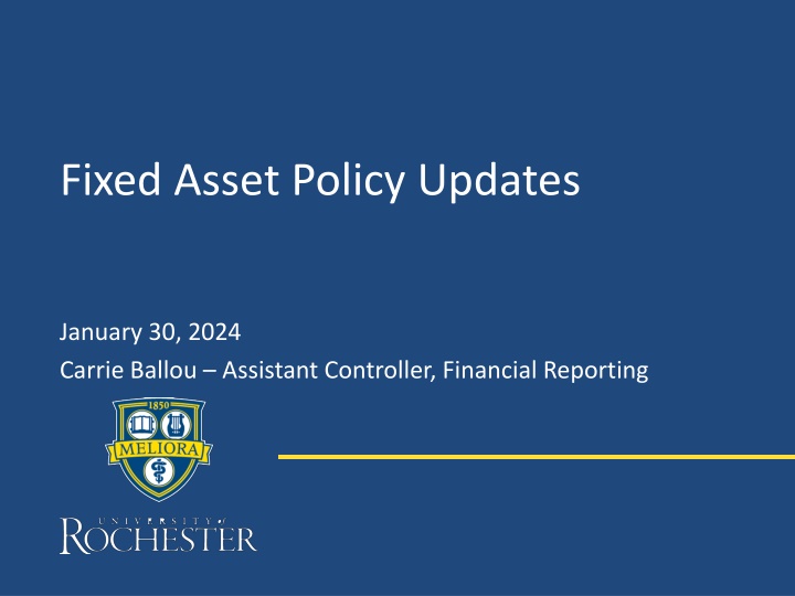 fixed asset policy updates