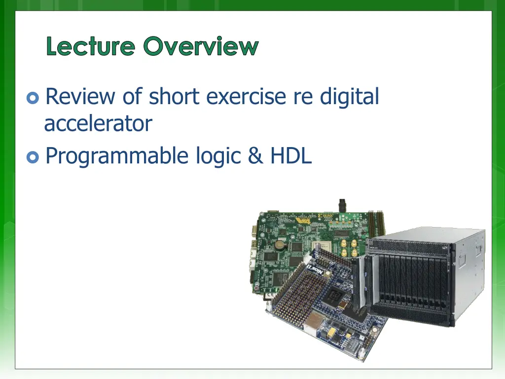 lecture overview