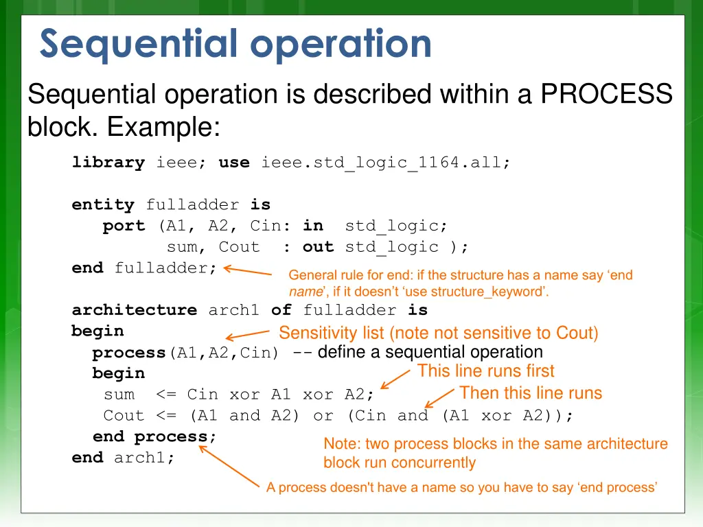 sequential operation sequential operation