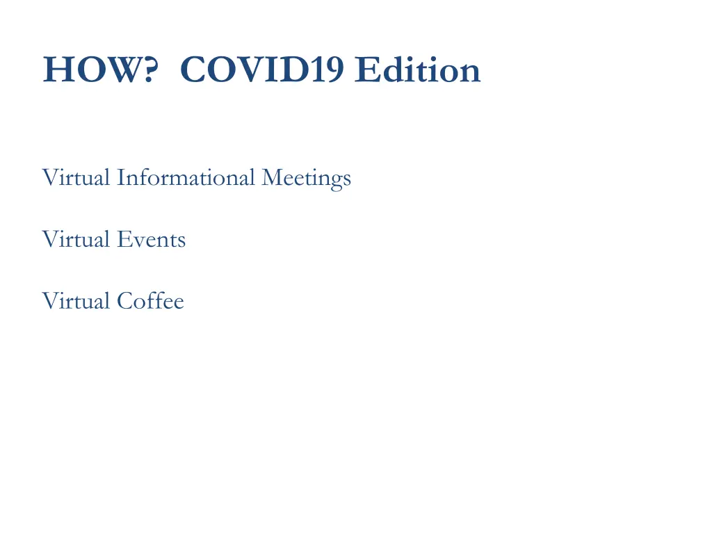 how covid19 edition