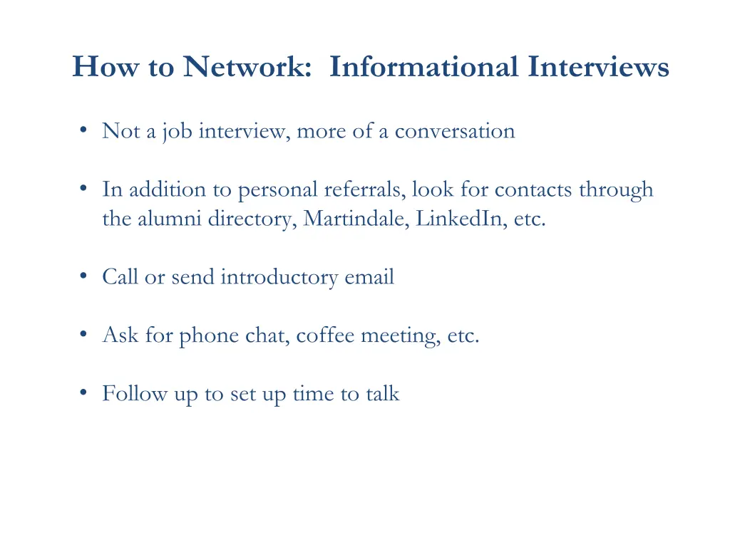 how to network informational interviews