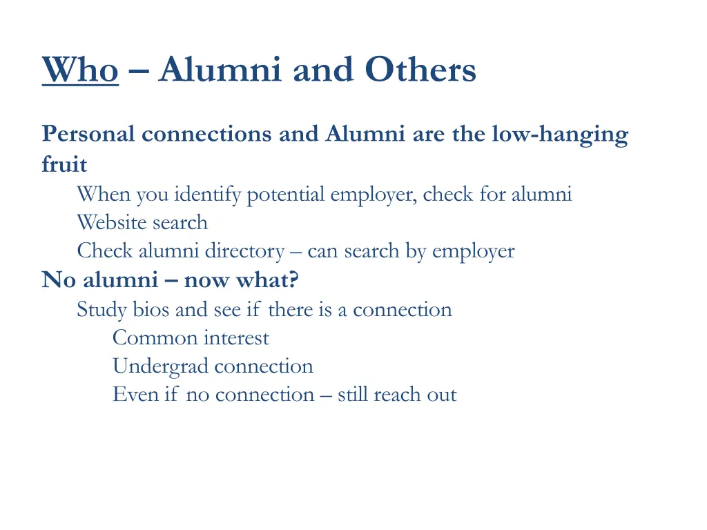 who alumni and others