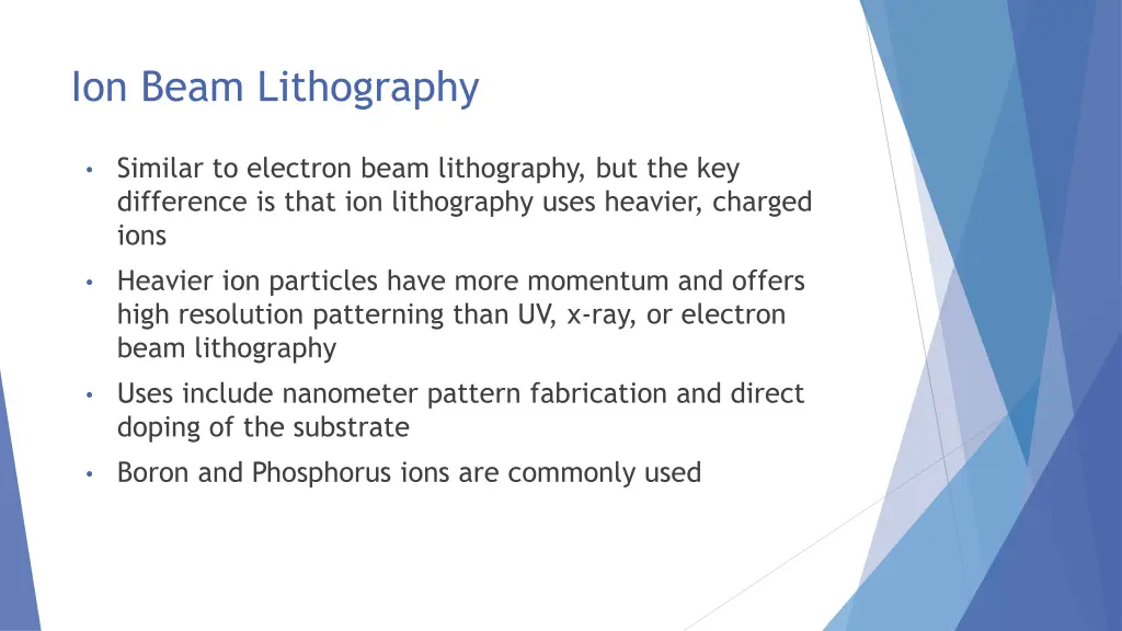 ion beam lithography