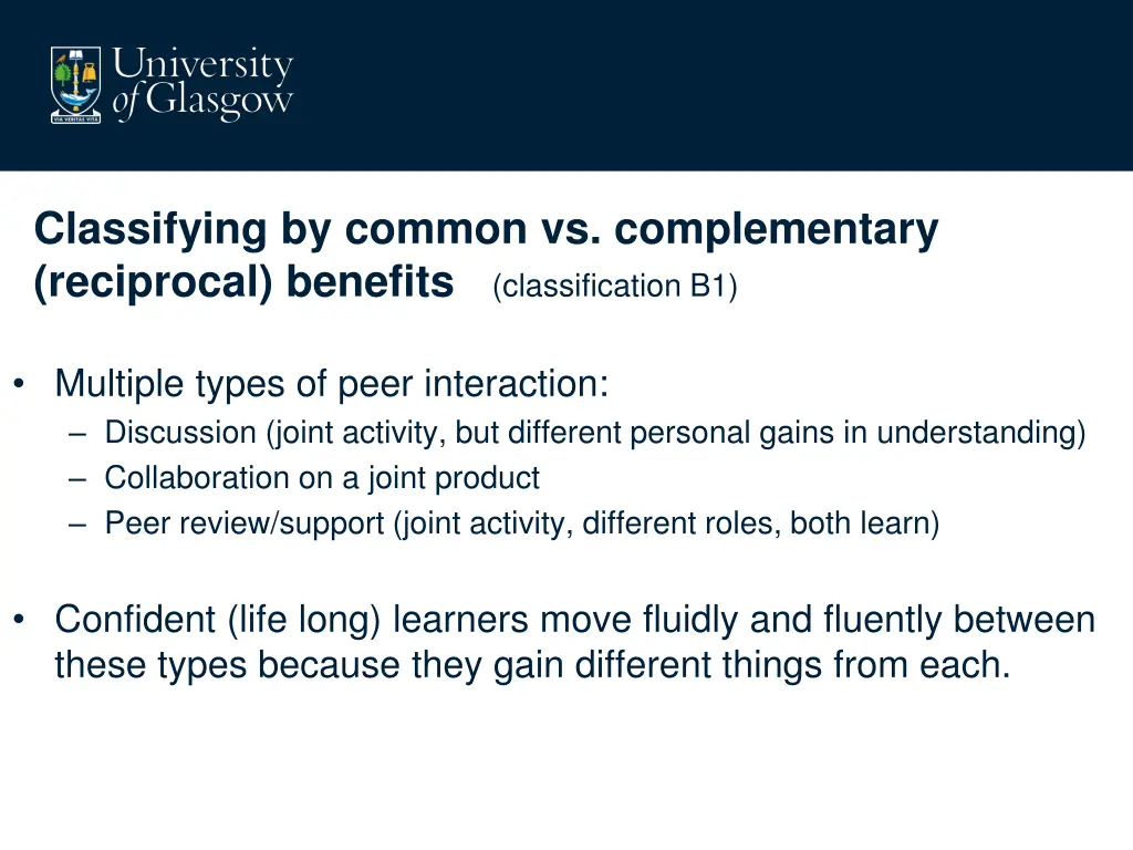 classifying by common vs complementary reciprocal