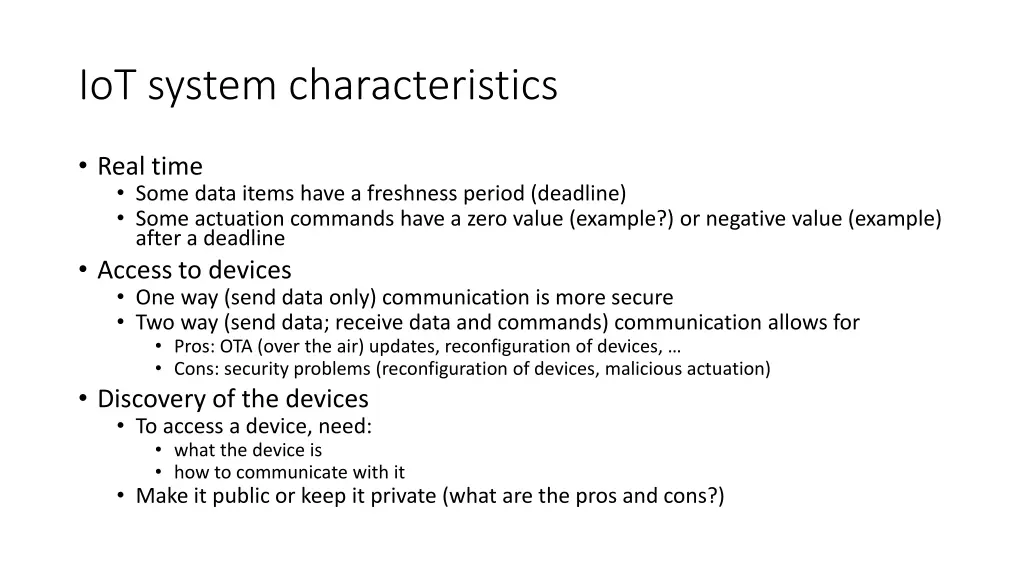 iot system characteristics