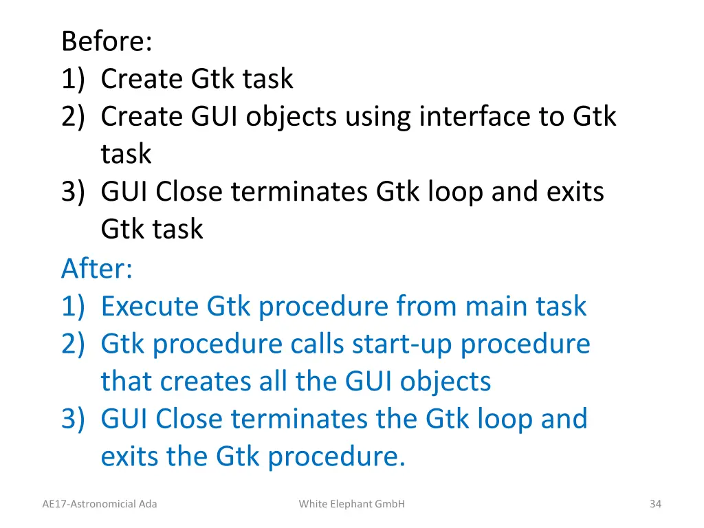 before 1 create gtk task 2 create gui objects