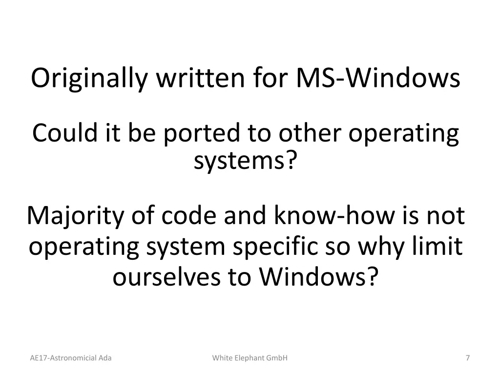 originally written for ms windows