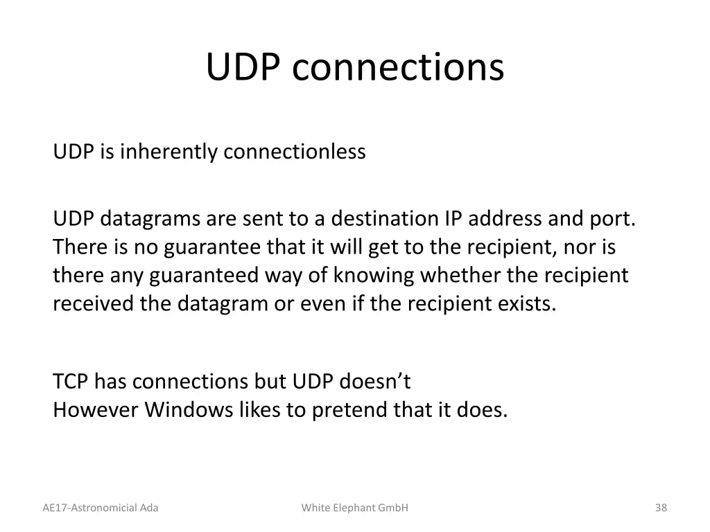 udp connections