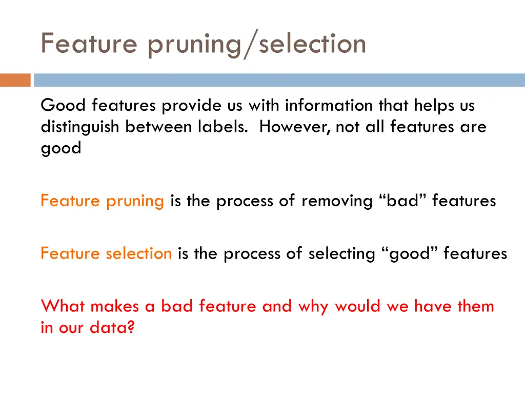 feature pruning selection