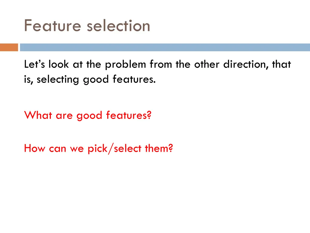 feature selection