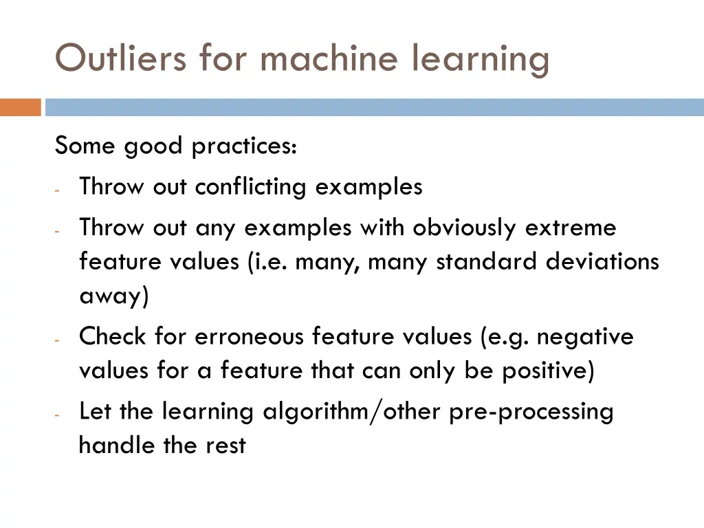 outliers for machine learning