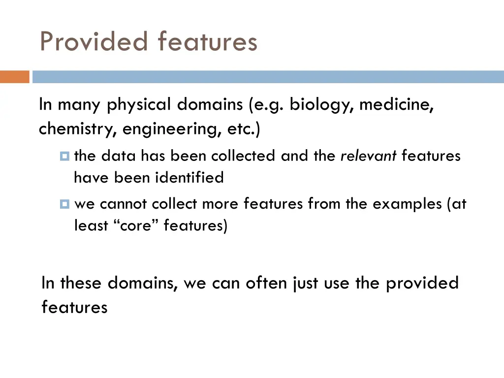 provided features 2