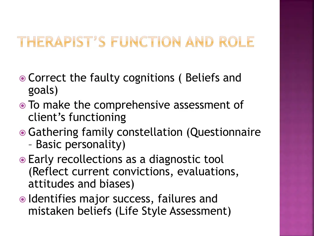 therapist s function and role