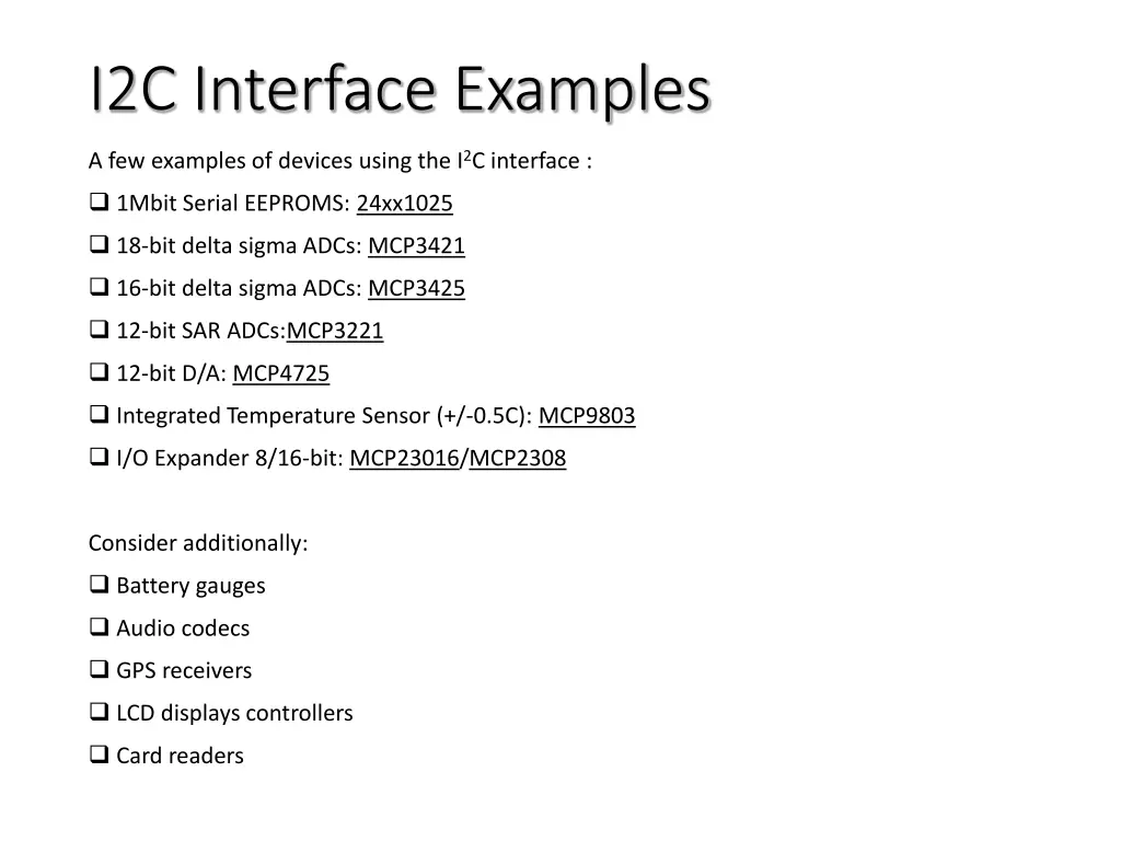 i2c interface examples