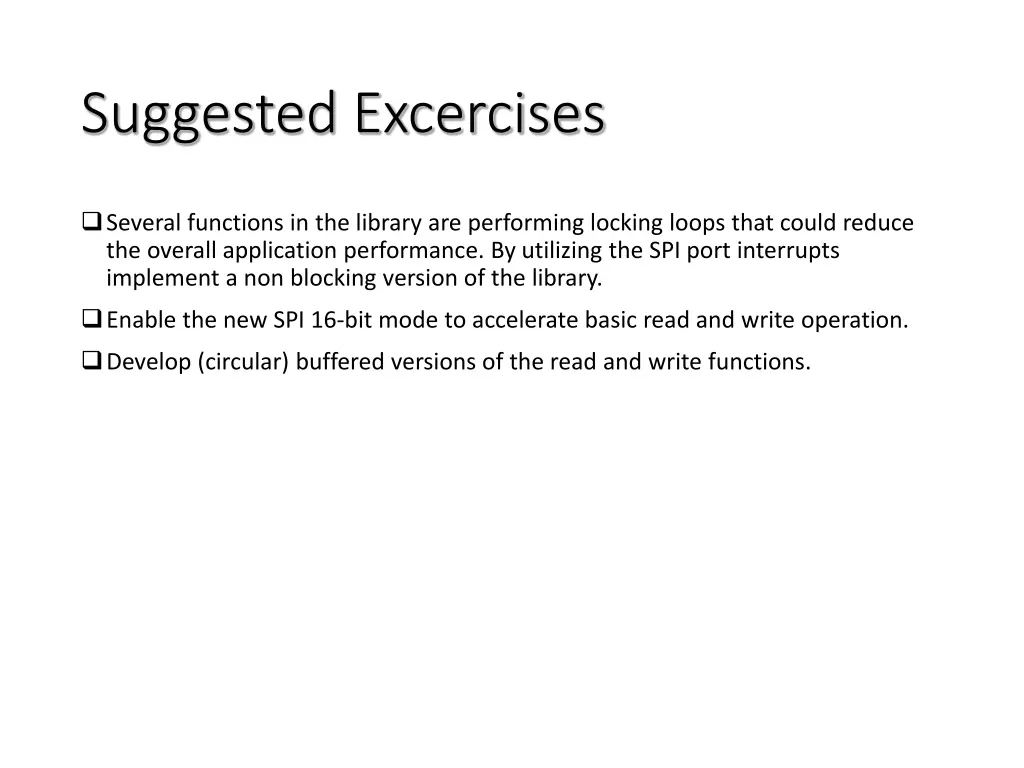 suggested excercises