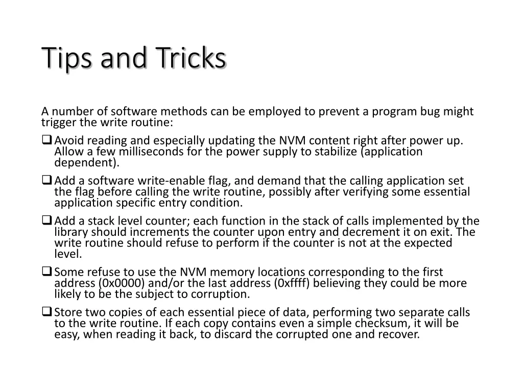tips and tricks