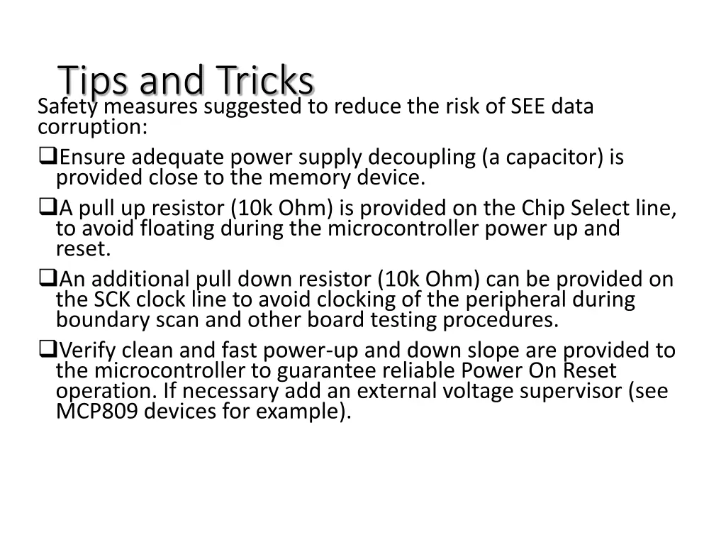 tips and tricks safety measures suggested