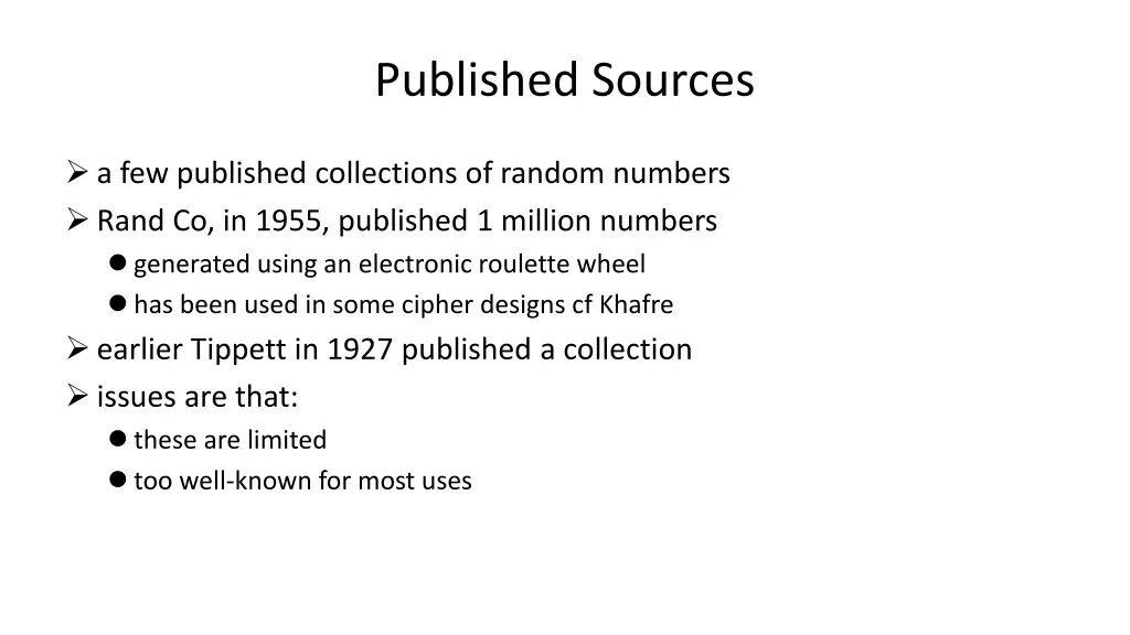 published sources