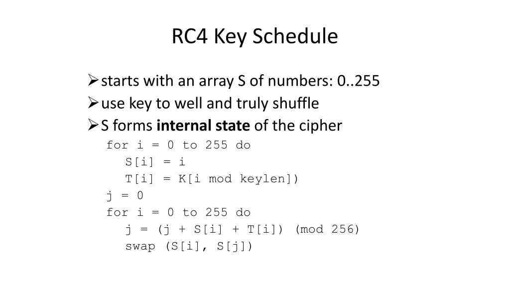 rc4 key schedule
