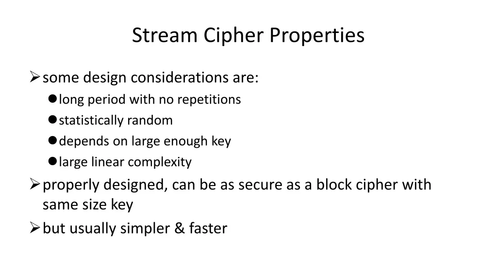 stream cipher properties