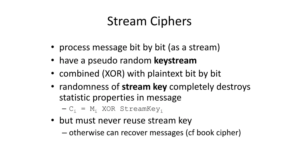 stream ciphers