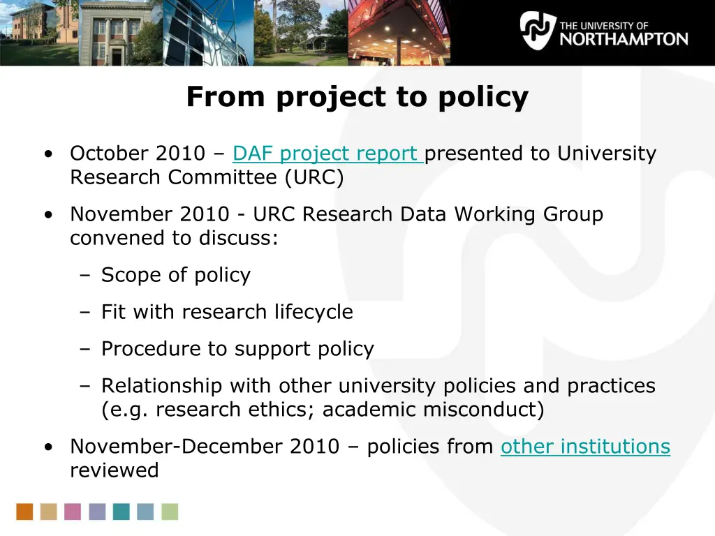 from project to policy