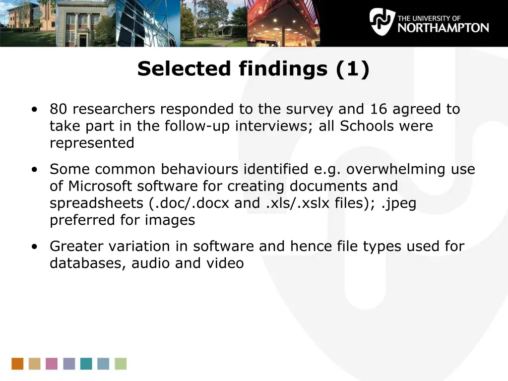 selected findings 1