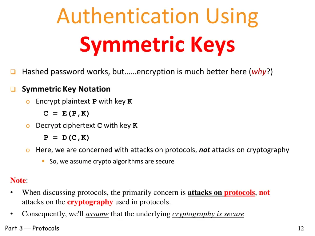 authentication using symmetric keys