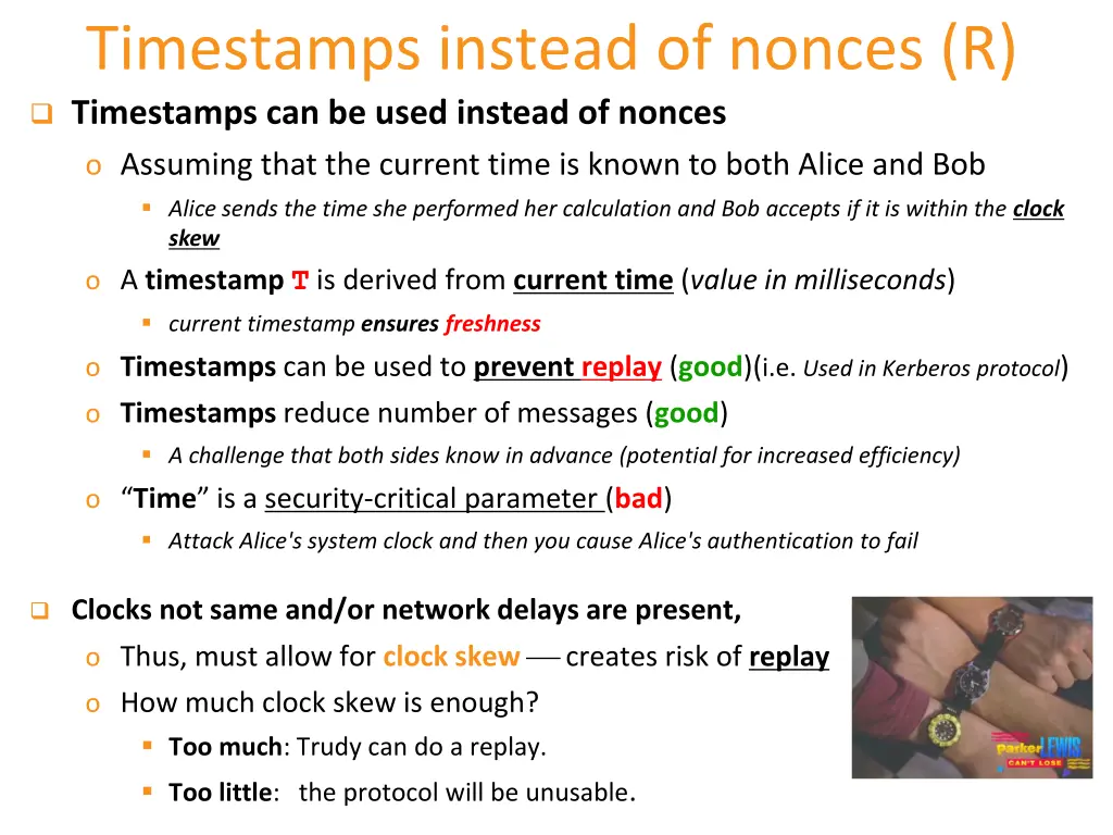 timestamps instead of nonces r timestamps