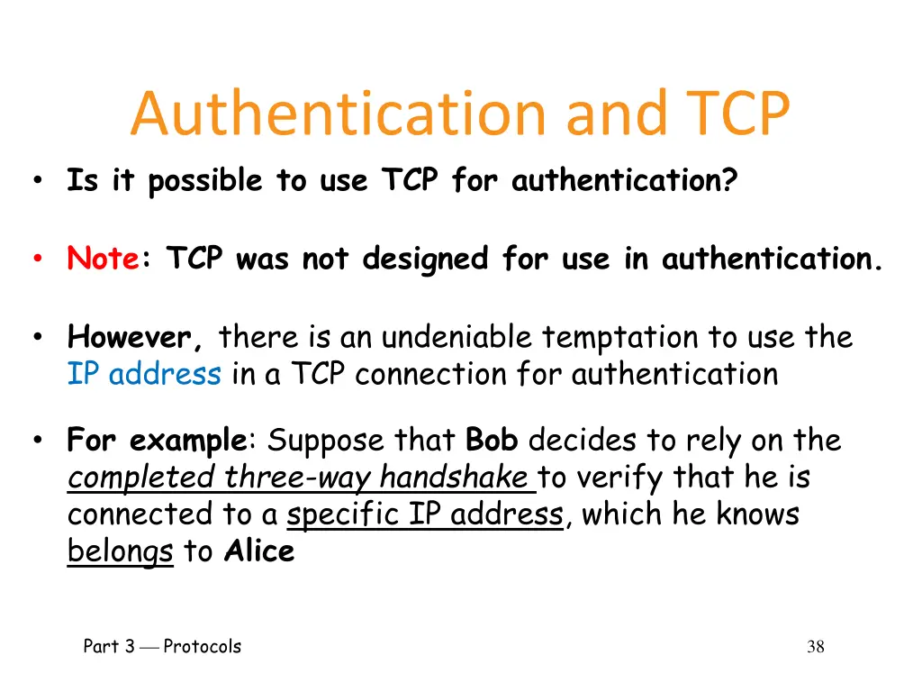 authentication and tcp is it possible