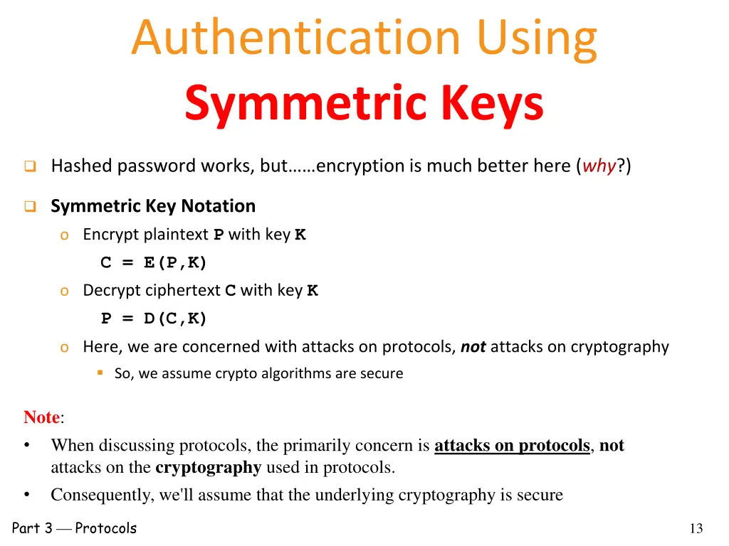 authentication using symmetric keys