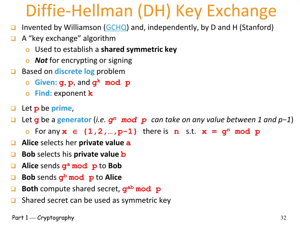 diffie hellman dh key exchange invented