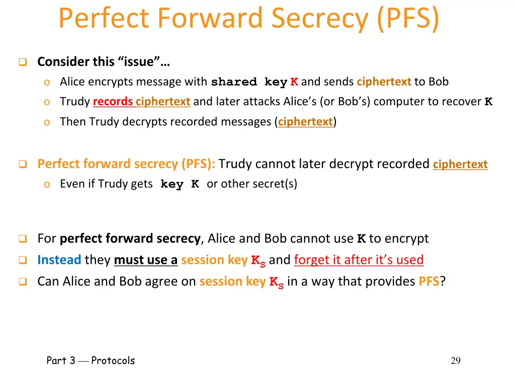 perfect forward secrecy pfs
