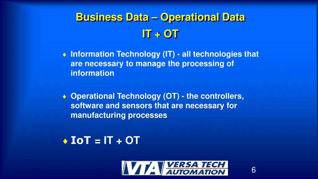 business data operational data it ot