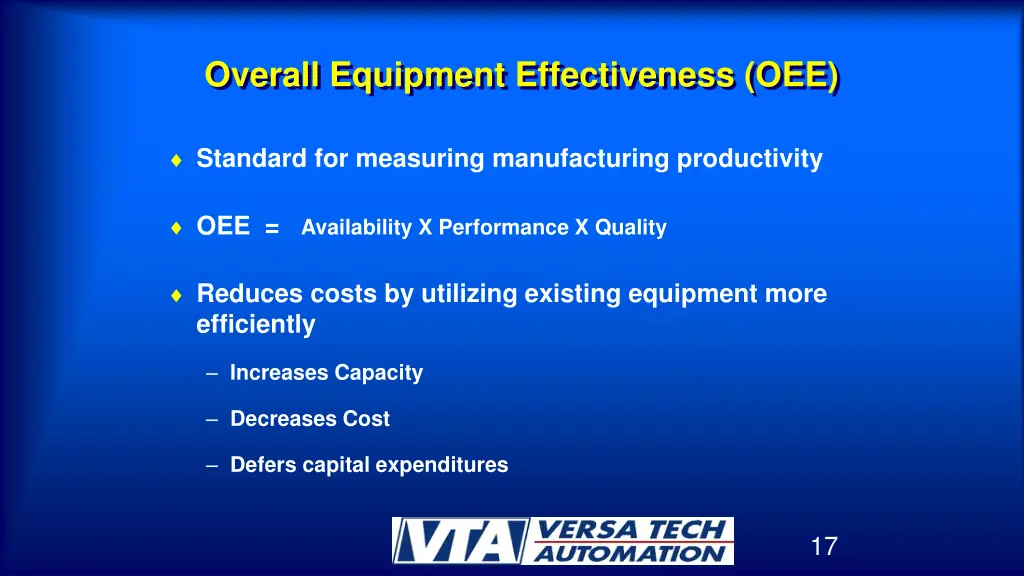 overall equipment effectiveness oee