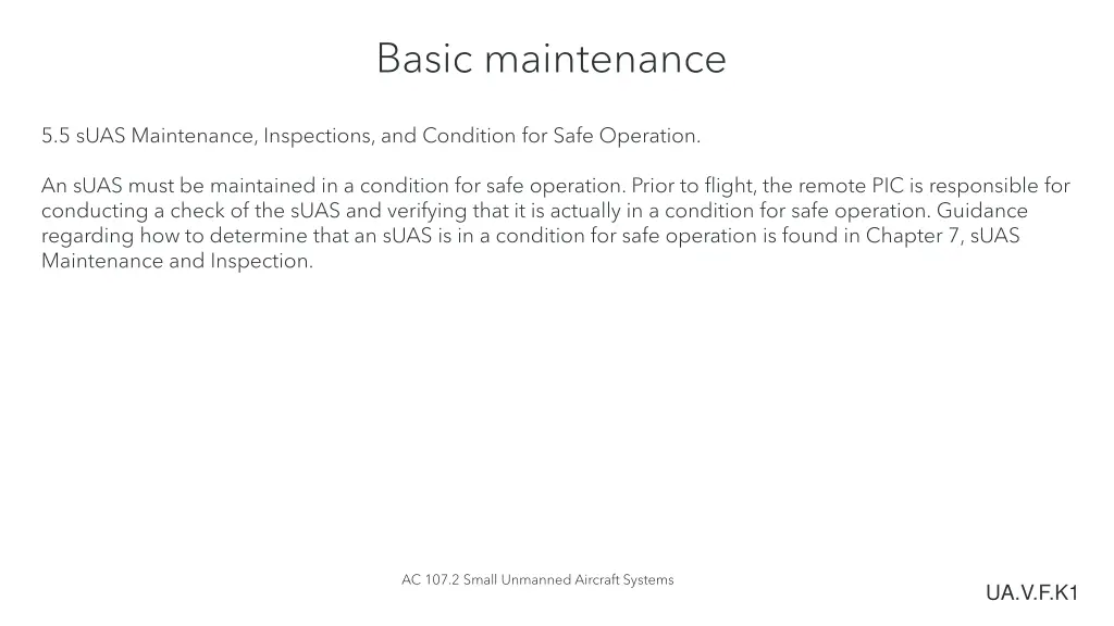 basic maintenance